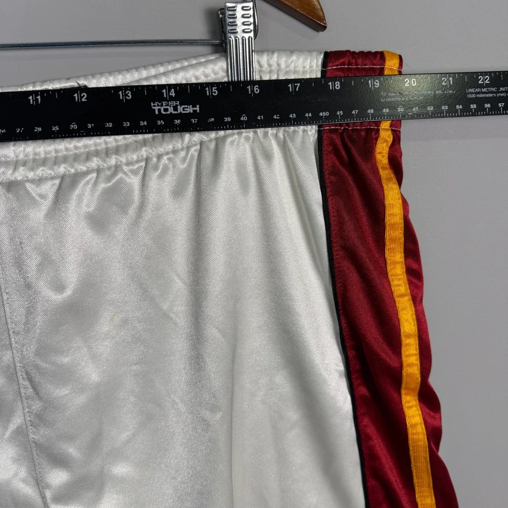 Adidas Miami Heat Basketball Shorts Mens Size 44 White Red Yellow Sportswear